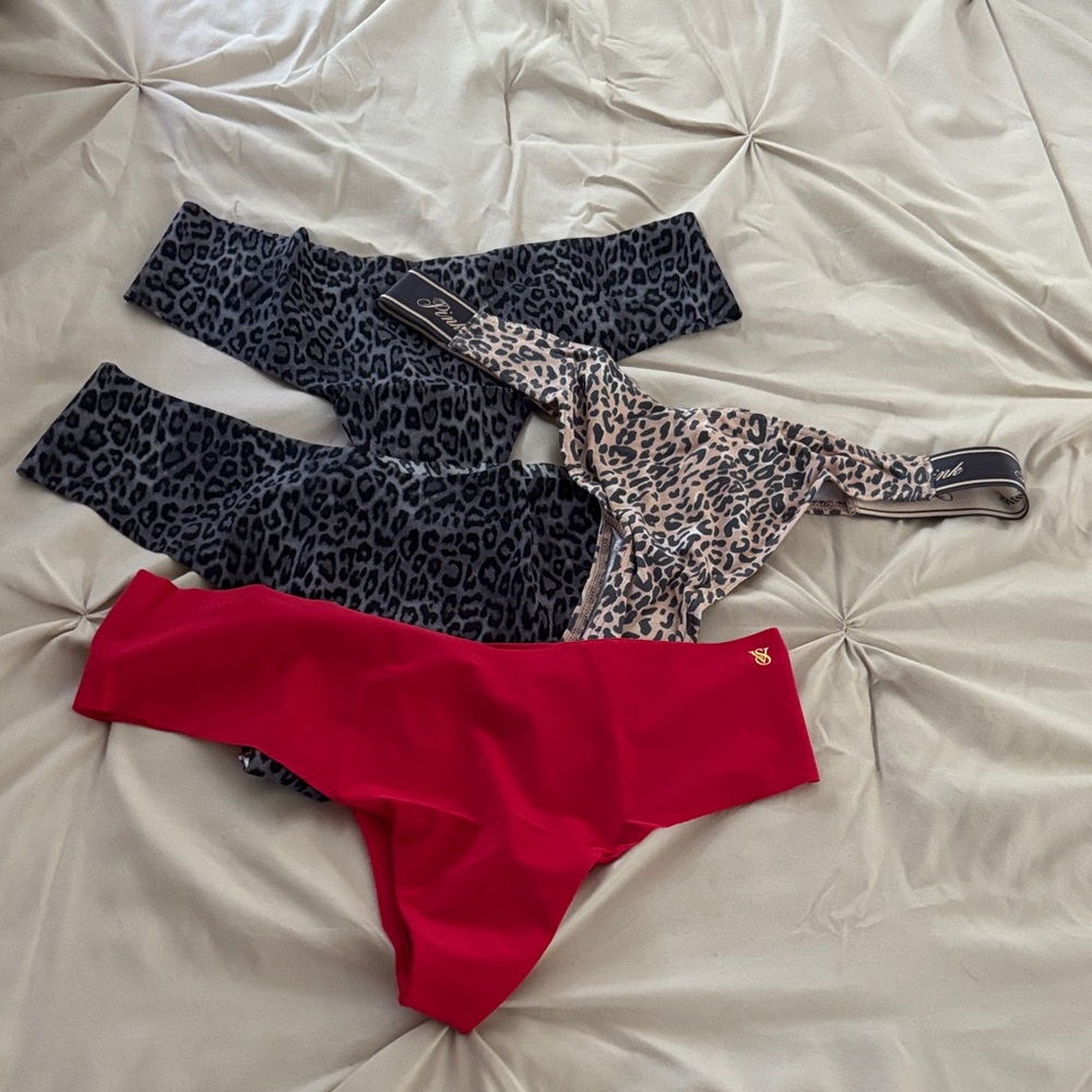 Victoria's Secret Leopard and Red Panty Set